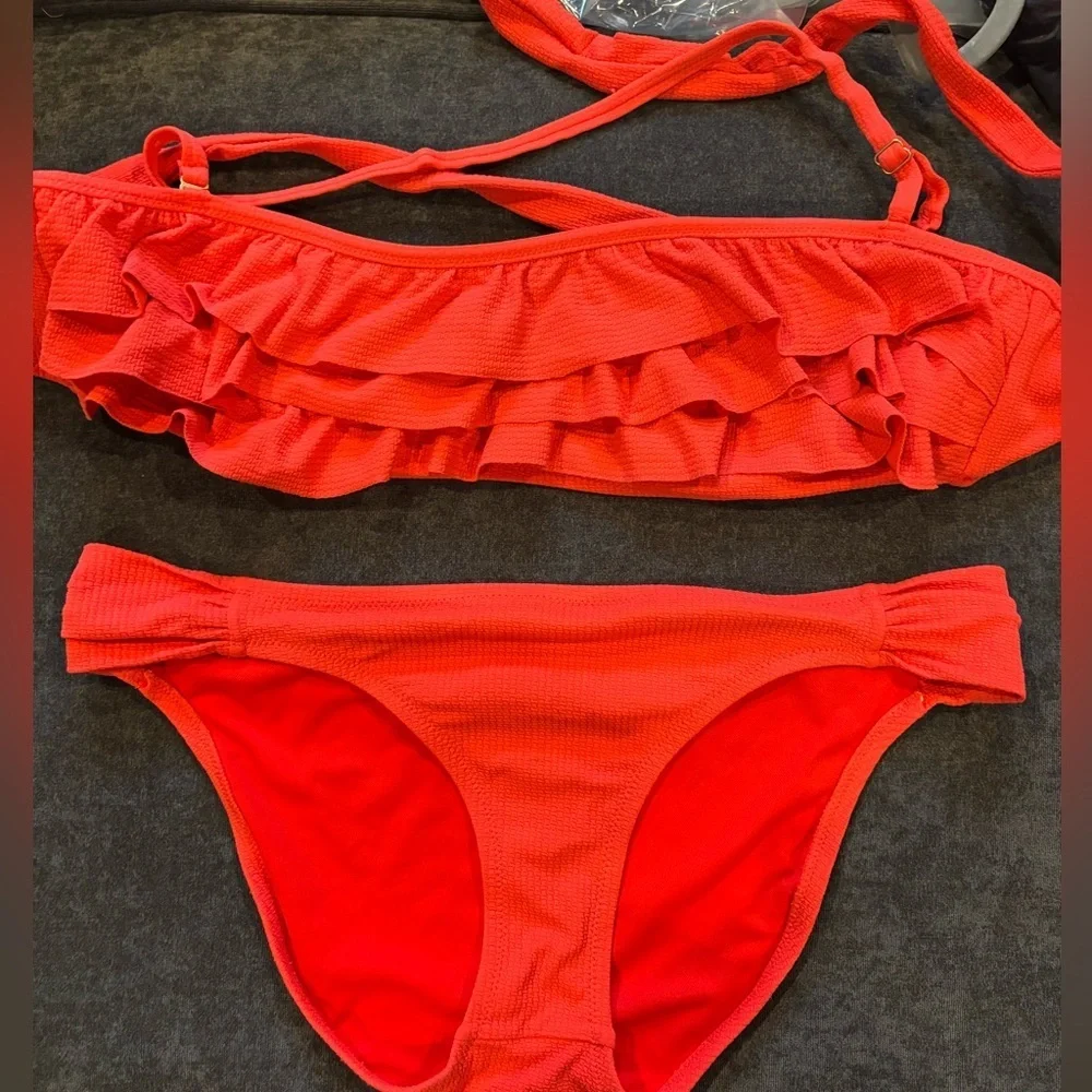 Jessica Simpson Vibrant Red Bikini Suit - Picture 1 of 5